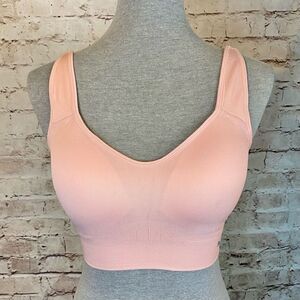 Puma Peachy Pink Sports Bra Pullover Athletic Support Adjustable Womens Size XL